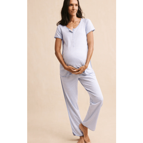 LAKE | Women | Pima Cotton Pajamas | Classic Red Heart Maternity Short Long Set