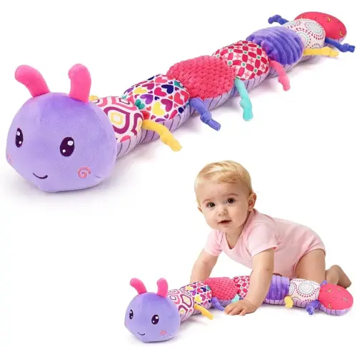Baby Girl Toys 0-3-6 Months Musical Stuffed Animals Plush Caterpillar Toy with Crinkle Rattles Tummy Time Sensory Learning Toys for Infants 6-9-12 Months Newborn Girls Boys Shower Gifts