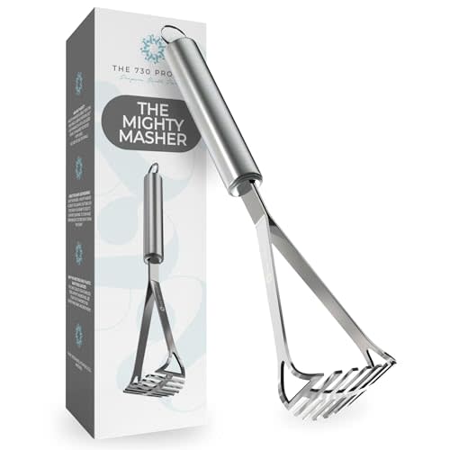 The 730 Project Mighty Masher, Baby Food Masher for Starting Solids Essentials, Baby-Led Weaning Mini Avocado and Potato Masher, Stainless Steel Potato Smasher Tool