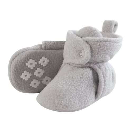 Little Treasure Infant Baby Cozy Fleece Booties, Light Gray, 0-6 Months