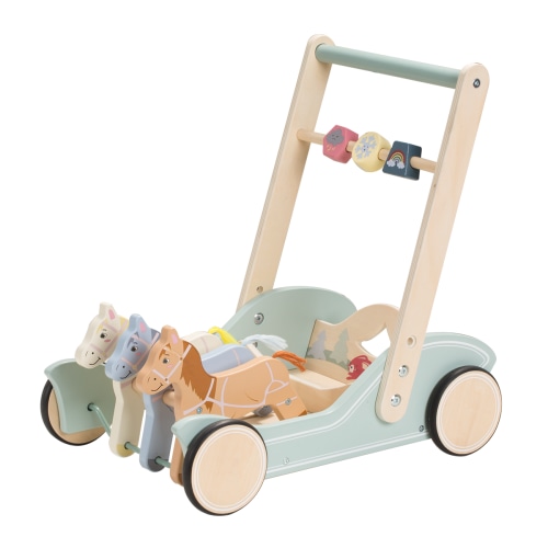 Galloping Ponies Wooden Baby Push Walker