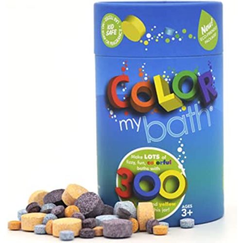 Color MyBath – Bath Color Tablets for Kids, 300 Count Jar – Color Changing, Non-Toxic, Non-Staining, Fragrance-Free – Mix Your Own Rainbow, Fun & Educational – Made in USA (1-Pack)