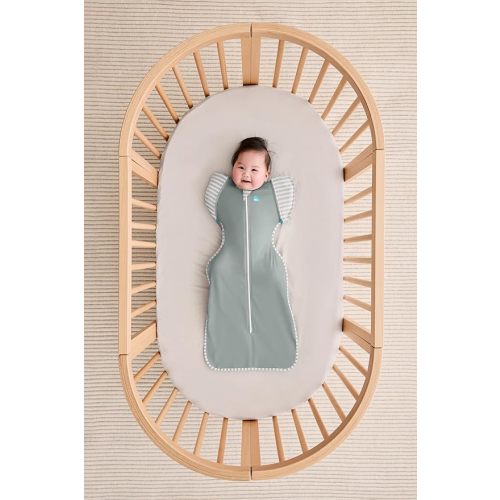 Love To Dream Swaddle Up Transition Bag, Snug Fit, Zip-Off Wings, 1.0 Tog Suitable for Moderate Temperature 20-24°C, Machine Washable & Double Zip for Easy Nappy Change, Deep Olive
