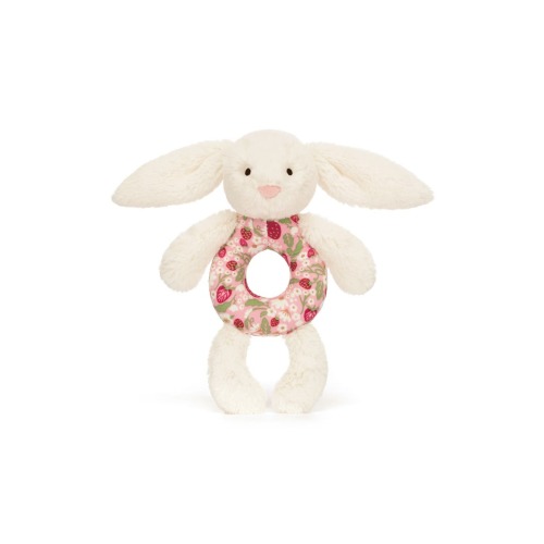Blossom Cream Bunny 'Berry' 7-Inch Ring Rattle