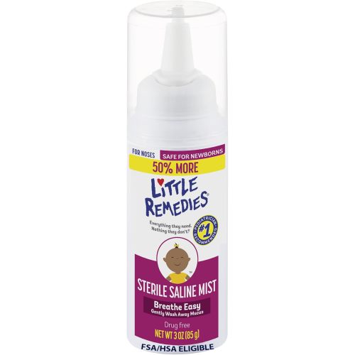 Little Remedies Sterile Saline Nasal Mist, Safe for Newborns, 3 oz