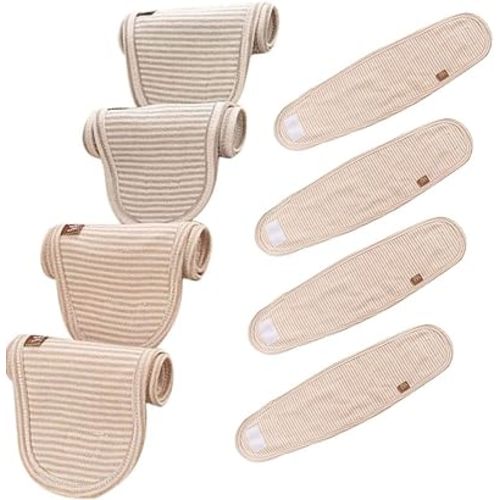 wonuu Baby Umbilical Cord Belt, Infant Belly Binder Hernia Care Navel Truss Support Newborn Warm Essential with Breathable Organic Cotton (4 Pack)