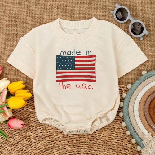 Made in the U.S.A. Baby Outfits, 4th of July Baby Bubble Romper, Flag 4th of July Outfits,  Baby Girl Clothes, baby shower gift