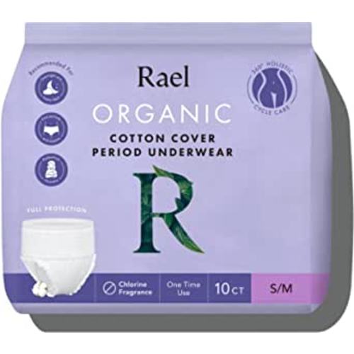 Amazon.com: Rael Disposable Underwear for Women, Organic Cotton Cover - Incontinence Pads, Postpartum Essentials, Disposable Underwear, Unscented, Maximum Coverage (Size S-M, 10 Count) : Health & Household