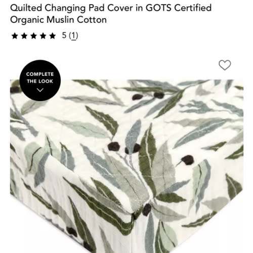 Quilted Changing Pad Cover in GOTS Certified Organic Muslin Cotton