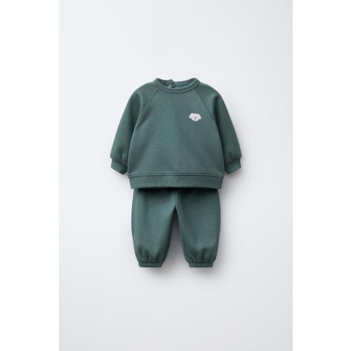 PRINT SWEATSHIRT AND JOGGER SET - Petrol blue | ZARA United States