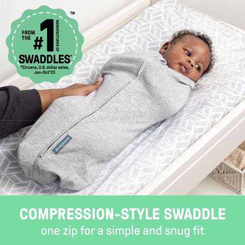 SwaddleMe by Ingenuity Pod Swaddle Blanket - 0-2 Months - Scribble Elephant: Cotton & Spandex, Animal Pattern