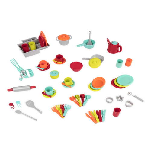 Battat Deluxe Kitchen Playset Pretend Play Cooking & Baking Accessories for 2 Years +
