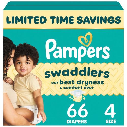 Pampers Swaddlers Sensitive Disposable Diapers - Size 4 - 66ct: Wetness Indicator, Elastic Stretch Sides, Paraben-Free