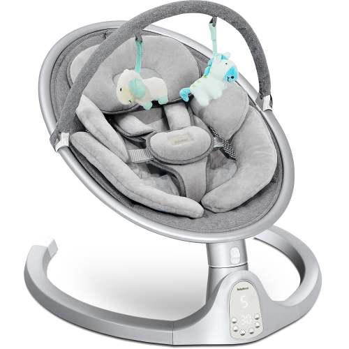 Baby Swing Infant Swing Electric Toddler Baby Rocker Portable for Newborn Boy Girl, 5 Sway Speeds with Remote Control, 10 Preset Melodies and Bluetooth, 0-6 Months Max 20 Lbs
