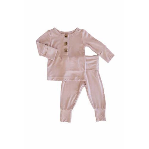 2pc Bamboo Button Top & Bottom | Mocha