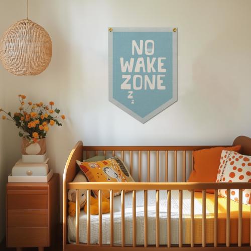 No Wake Zone Felt Camp Flag | Nautical vintage style banner flag, kids room decor, Nursery Wall Sleep Art, Boys Girls Bedroom decor gift