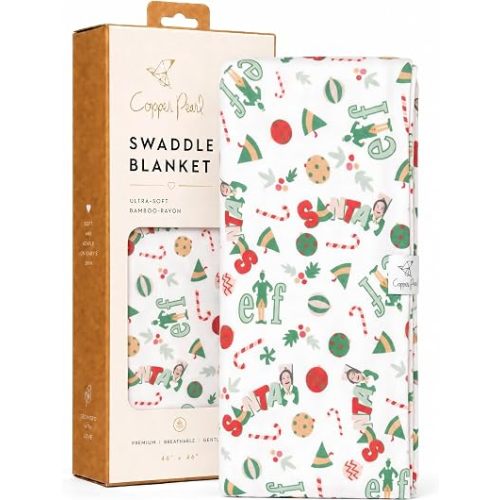 Copper Pearl Swaddle Blankets for Newborns | Soft Stretchy Receiving Blankets for Boys and Girls | Large 46 x 46 Inch Baby Blankets | Lightweight and Breathable Swaddles | Elf
