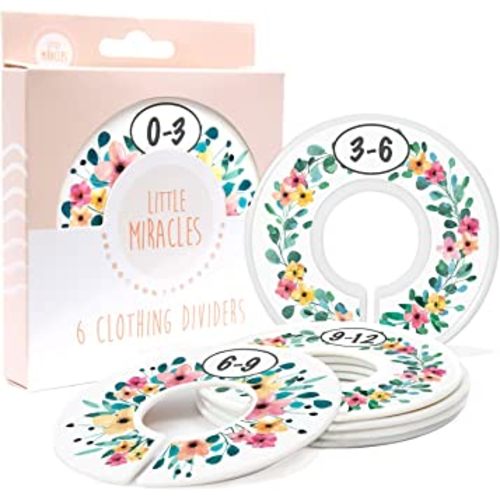 Baby Closet Size Dividers - Rustic Floral Nursery Closet Dividers for Baby Clothes - Dividers by Month for Baby Girl Nursery Decor - Flower Baby Closet Dividers for Clothing Racks - [Rustic Floral]