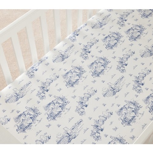 Disney's Winnie the Pooh Organic Toile Crib Fitted Sheet | Pottery Barn Kids