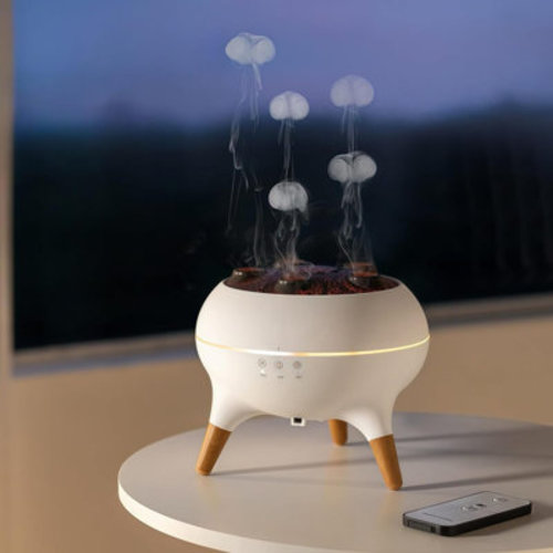 Dynamic Jellyfish Air Humidifier & Jellyfish Essential Oil Diffuser for Home,Office, Yoga - 7 Color-Changing Lights ，Remote Control ，4H/8H Timer Setting, Auto Shut-Off 250ml | Wayfair