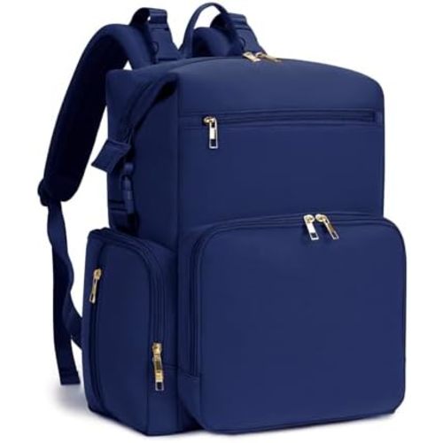 CEI-CEI Neoprene Diaper Bag Backpack with Insulated Pockets, Large Newborn Baby Maternity Bags Travel Tote with Changing Pad (Dark Blue)