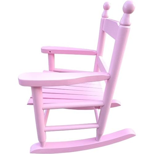 Kids Rocking Chair Pink Wood Kids' Rocking Chairs Outdoor Childs/Toddler/Childrens Porch Rocker Chair Accent Rocker for Ages 2-8 Living Room,Bedroom,Balconies, Porches,Children's Rooms