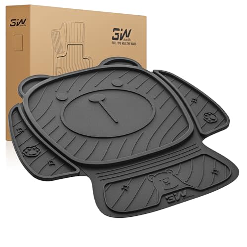 3W Car Seat Protector for Child Car Seat,TPE All Weather Heavy Duty Car Accessories, Applicable to All Models, Bear Baby Model, Black