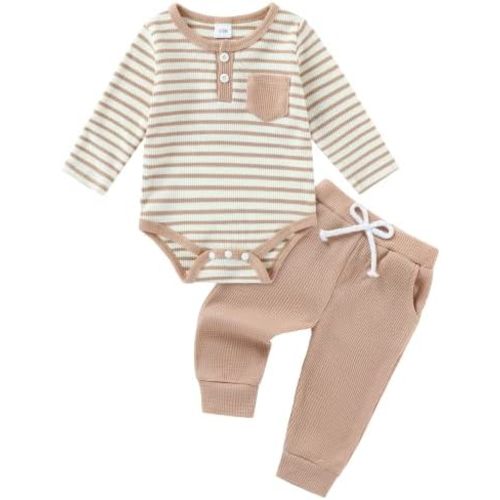 ZOEREA Baby Boy Clothes 3 6 12 18 24 Months Newborn Infant Preemie Toddler Fall Winter Long Sleeve Romper+Pants Outfit Sets