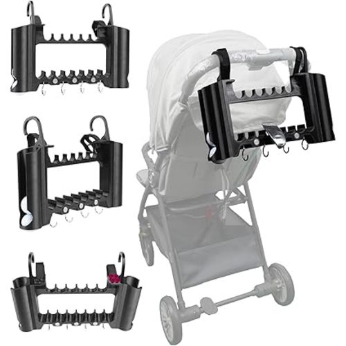 Golf Stroller Attachment - Universal Golf Club Holder with Ball Tee Storage, Golf Accessories for Stroller, Makes Golfing with Toddlers a Breeze