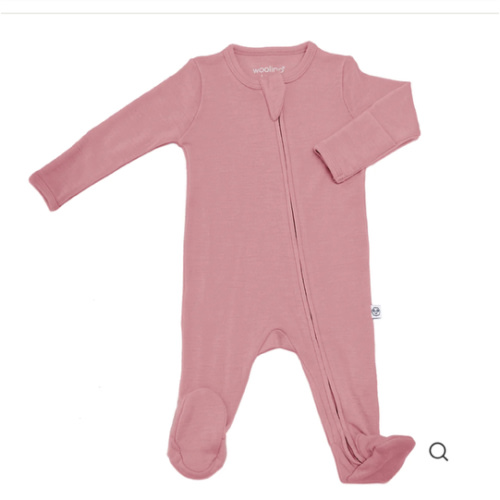 Footie Pajamas, Merino Wool, Blush