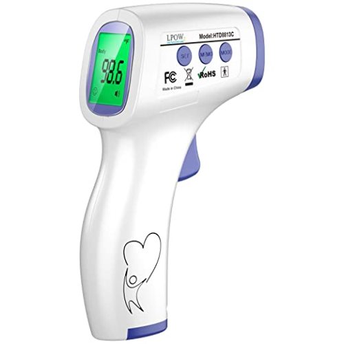 Forehead Thermometer for Adults, The Non Contact Infrared Thermometer for Fever, Body Thermometer and Surface Thermometer 2 in 1 Dual Mode Thermometer - White