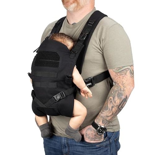 Tactical Baby Gear Tactical Baby Carrier for Dads – Ergonomic, Hip Healthy & Comfortable for Infants and Toddlers (8–33 lbs) (Black)