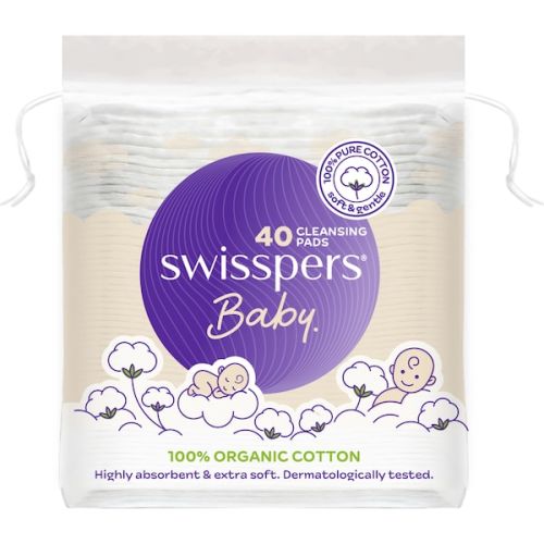 Swisspers Baby Organic Cotton Pads 40 pack | Woolworths