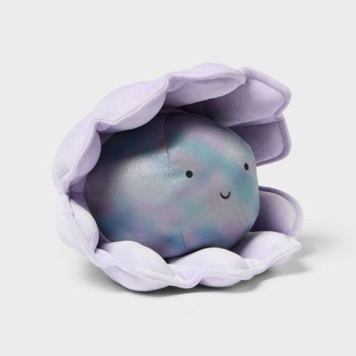 Clam with Pearl Weighted Plush Kids' Throw Pillow Light Purple - Pillowfort™