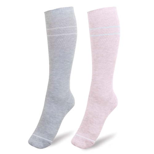 Kindred Bravely Maternity Compression Socks 2-Pack | Graduated Compression Socks for Circulation Pregnancy Travel (Pink & Grey Heather, Large)