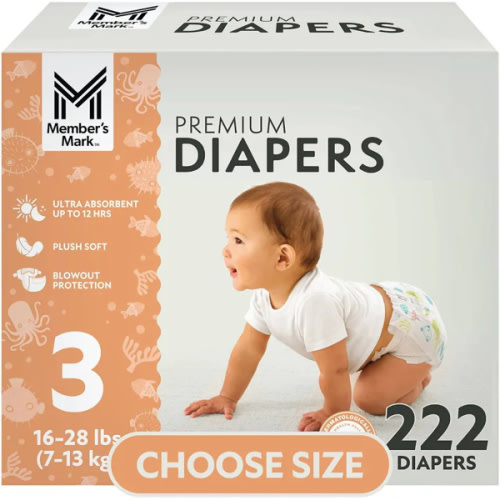 Member's Mark Premium Baby Diapers, Sizes Newborn - 8 - Samsclub.com