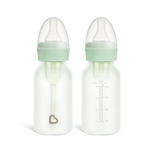 Munchkin Bond Silicone Coated Glass Baby Bottles - Mint - 4 fl oz/2pk