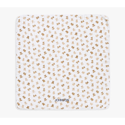 Teddy Bear Oversized Organic Muslin Baby Blanket