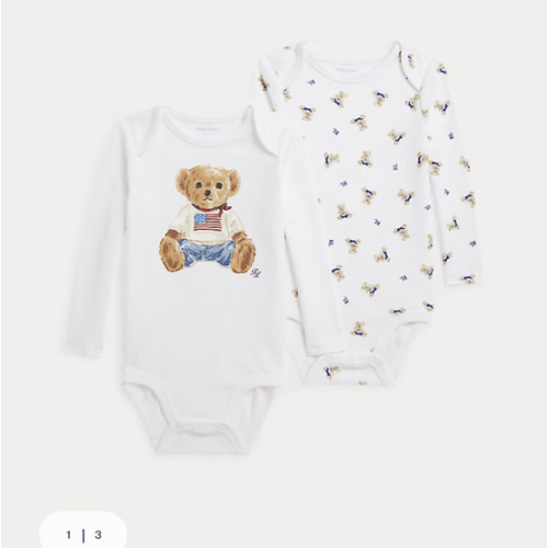 Polo Bear Cotton Bodysuit 2-Pack