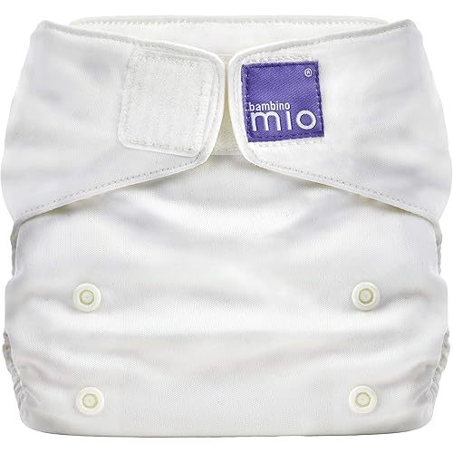 Bambino Mio, Miosolo Classic All-in-One Reusable Cloth Diaper, Adjustable Size, Eco Chemical Free Diaper, Marshmallow