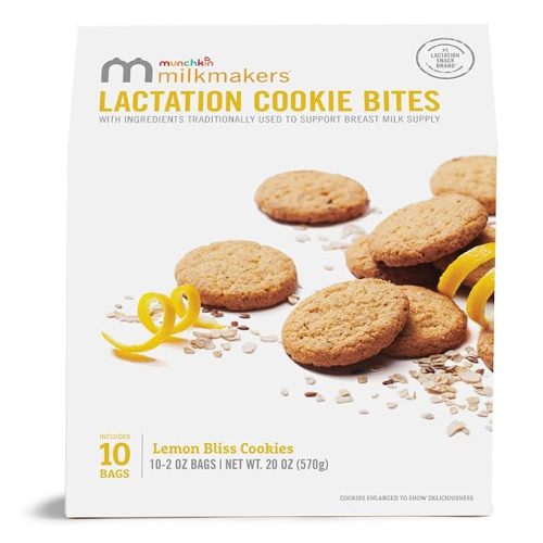 Munchkin Milkmakers Lactation Cookie Bites, Lemon Bliss, 10 Ct