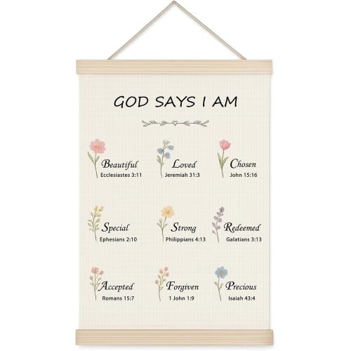 Woodland Christian Wall Art for Nursery, 11x17in Oxford Cloth Hanging Banner with Bible Verses, Woodland Animal Forest Theme Scripture Decor for Kids Bedroom, Prayer Room, Nursery & Spiritual Gifts