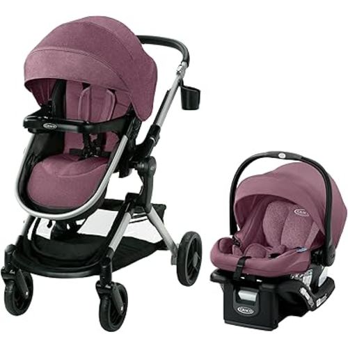 Graco Modes Nest Travel System, 3-in1 Modular Carseat Stroller Combo, Adjustable Slide2Me Infant Car Seat Carrier to Toddler Stroller, Includes the SnugRide DLX Infant Car Seat, Norah