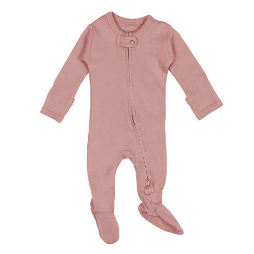 Organic 2-Way Zipper Footie in Mauve – L'ovedbaby