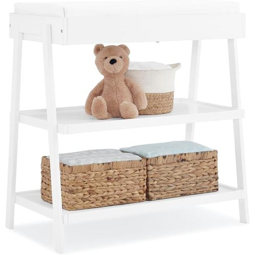 Delta Children Scout Changing Table - Greenguard Gold Certified, Bianca White/Natural
