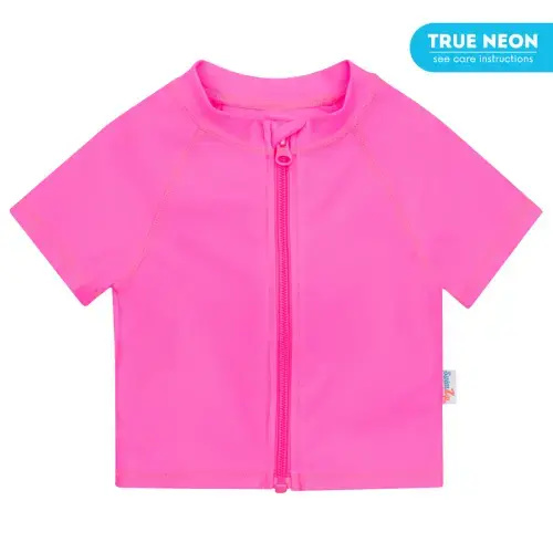 UPF 50+ Short Sleeve Swim Shirt | “Neon Pink”