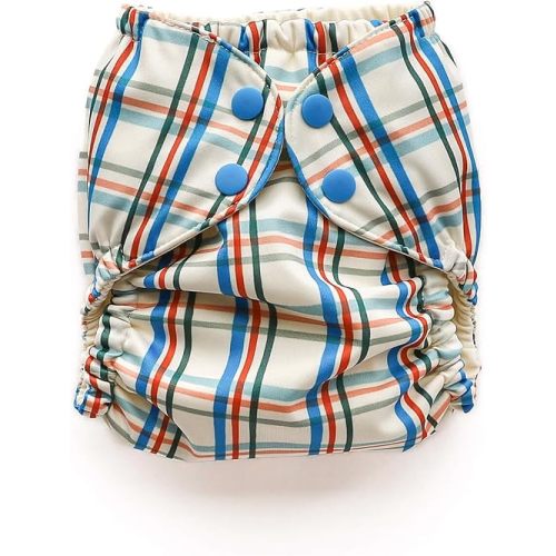 Esembly Cloth Diaper Cover - Plaid, Size 1 (7-17lbs)