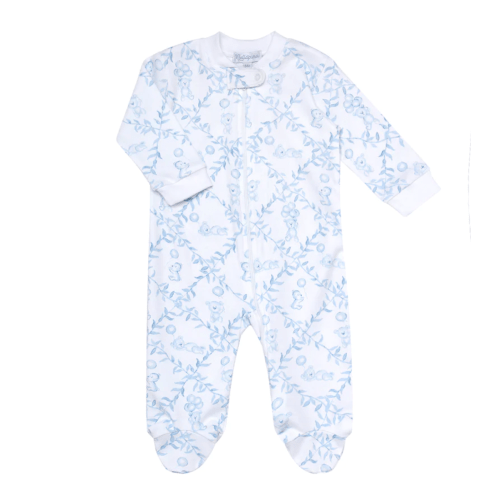 Blue Bears Trellace Zippered Footie
