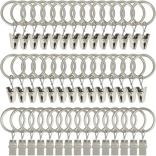 Matte Silver Rings with Clips for hanging pants and shorts on hangers