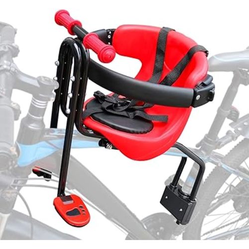 INNOLIFE Baby Bicycle Seat - Front Mounted Child Bike Seat with Handrail, Kids Bike Seat for Adult Bike